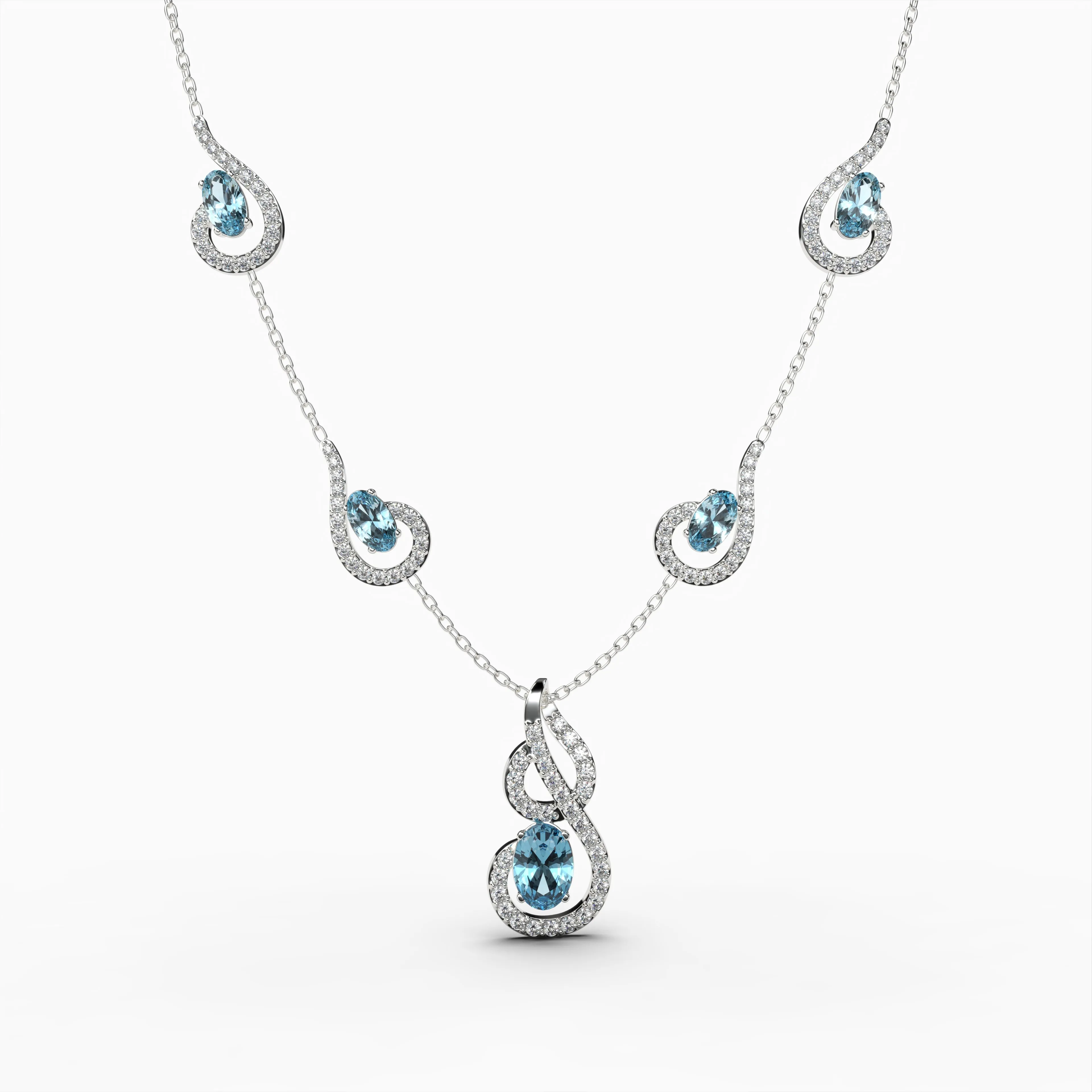Natural Aquamarine Necklace - Hailey