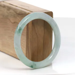 Natural Burmese Ice Blue Green Jadeite Jade Bangle Bracelet (54.76mm) #T045