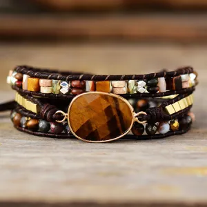 Natural Gemstone Tiger Eye Healing Bracelet for Women Charms Gifts for Mom