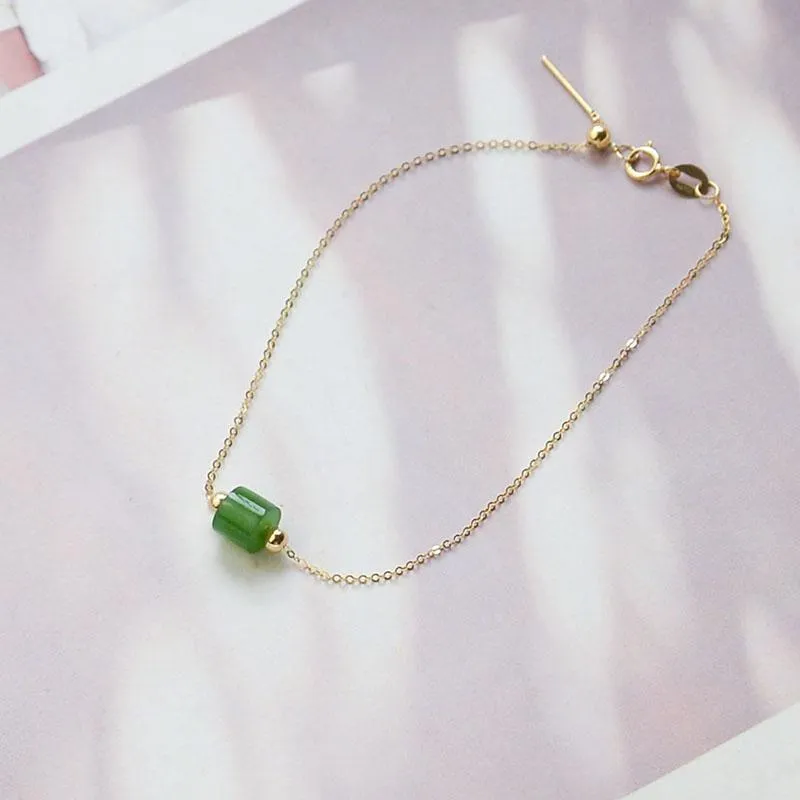 Natural Jade Bracelet Nephrite Silver Bracelet NB141