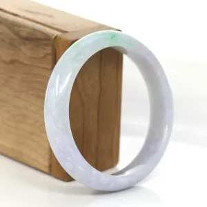 Natural Lavender- Green Jadeite Jade Bangle Bracelet (56.84 mm) #746