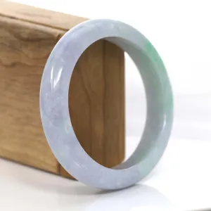 Natural Lavender- Green Jadeite Jade Bangle Bracelet (57.96 mm) #719
