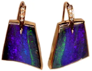 Natural Split Violet Green Earrings