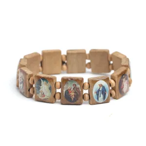 Natural Wooden Catholic Jewelry Faith Rosary Bracelet