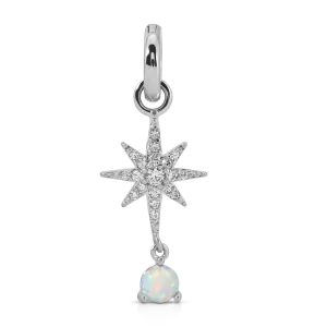 October Opal Birthstone Charm - Star