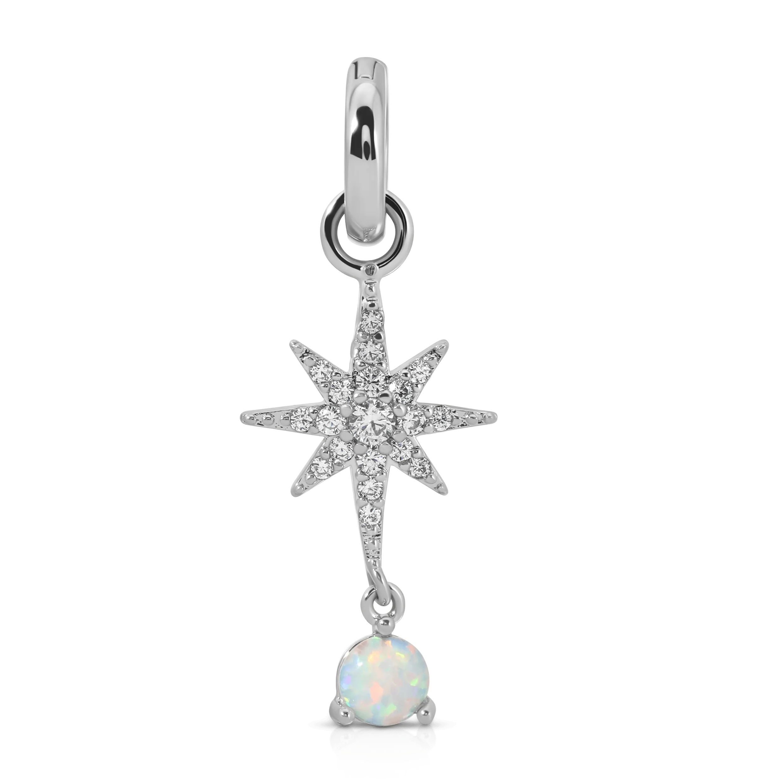 October Opal Birthstone Charm - Star