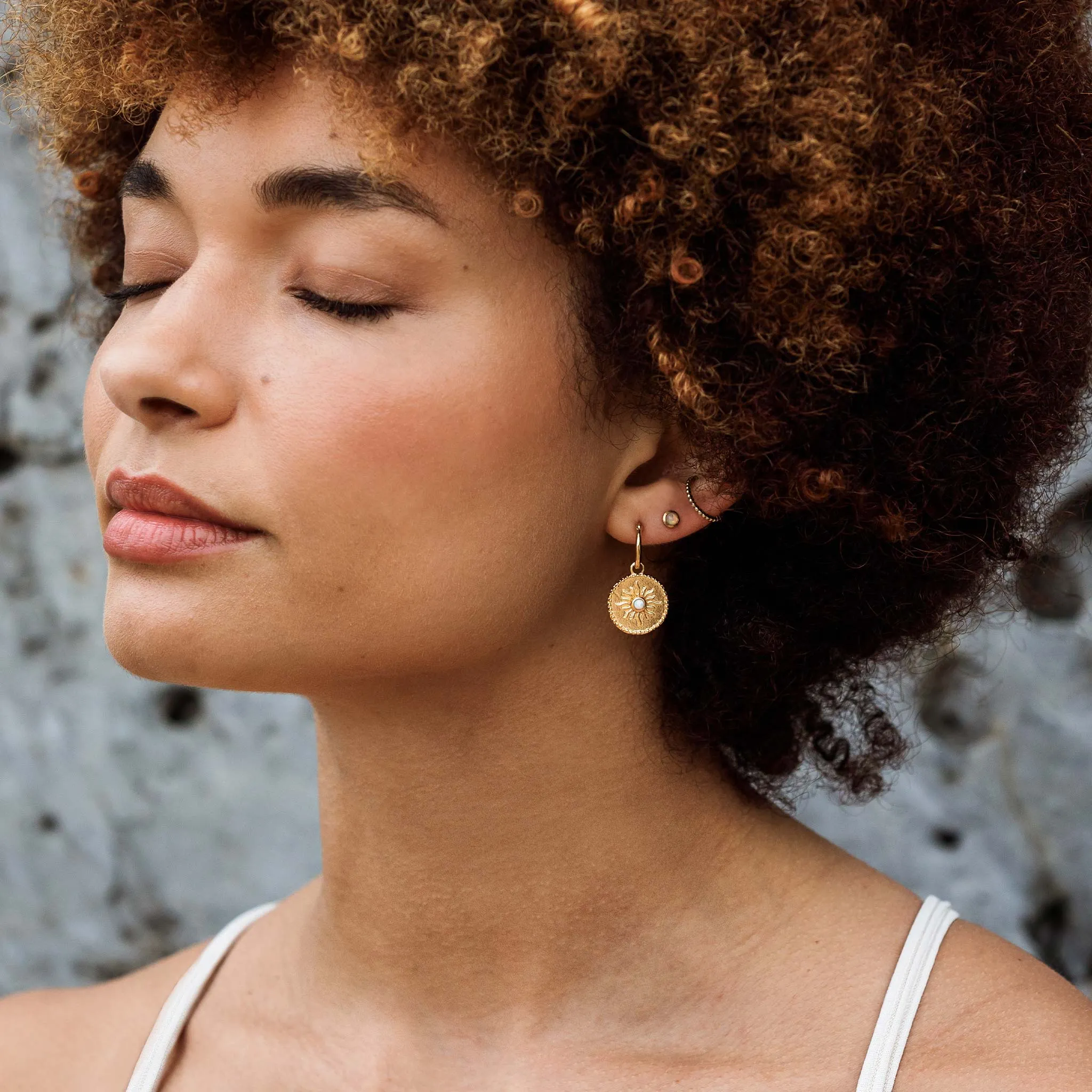 October Opal Birthstone Stud Earrings