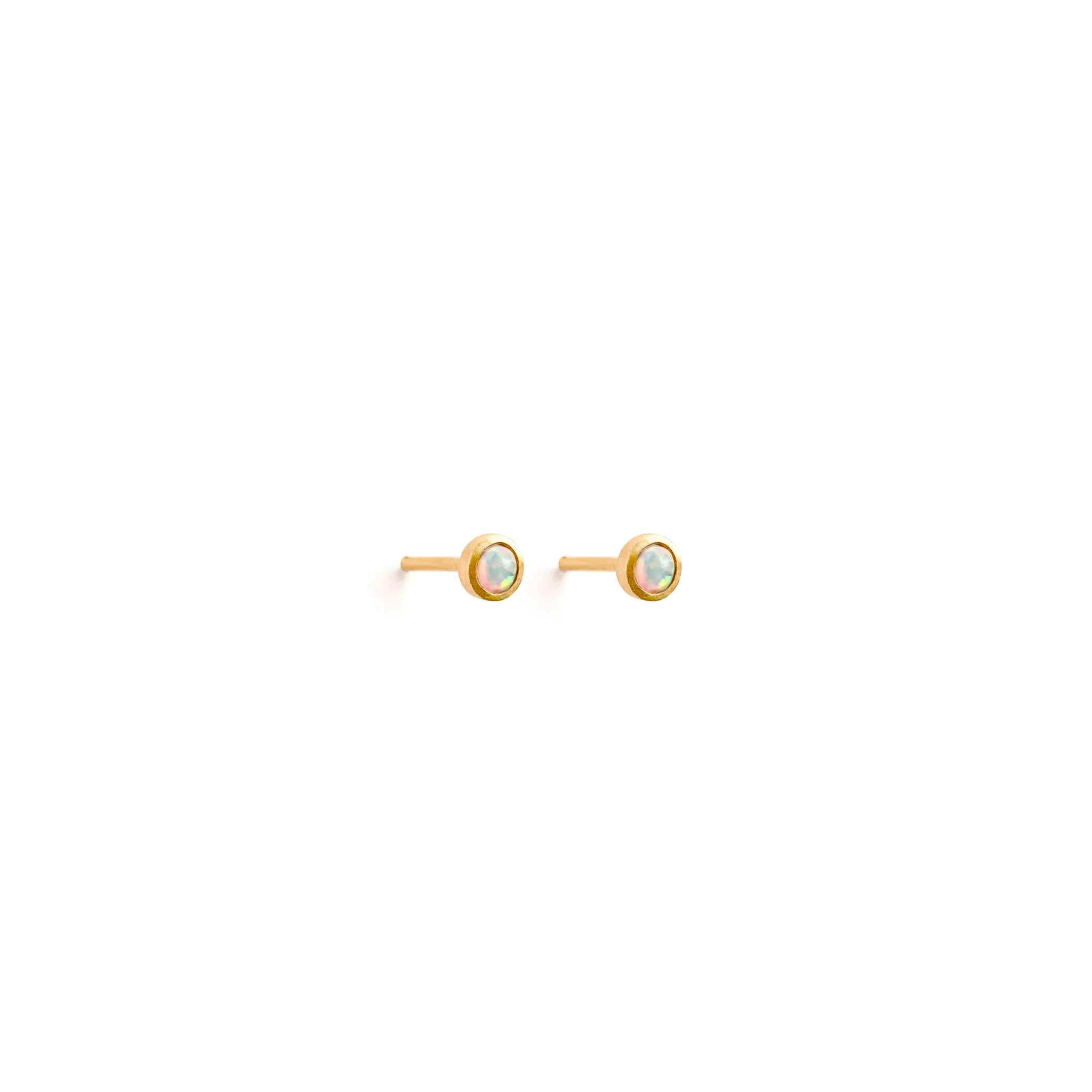 October Opal Birthstone Stud Earrings