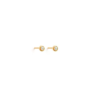 October Opal Birthstone Stud Earrings