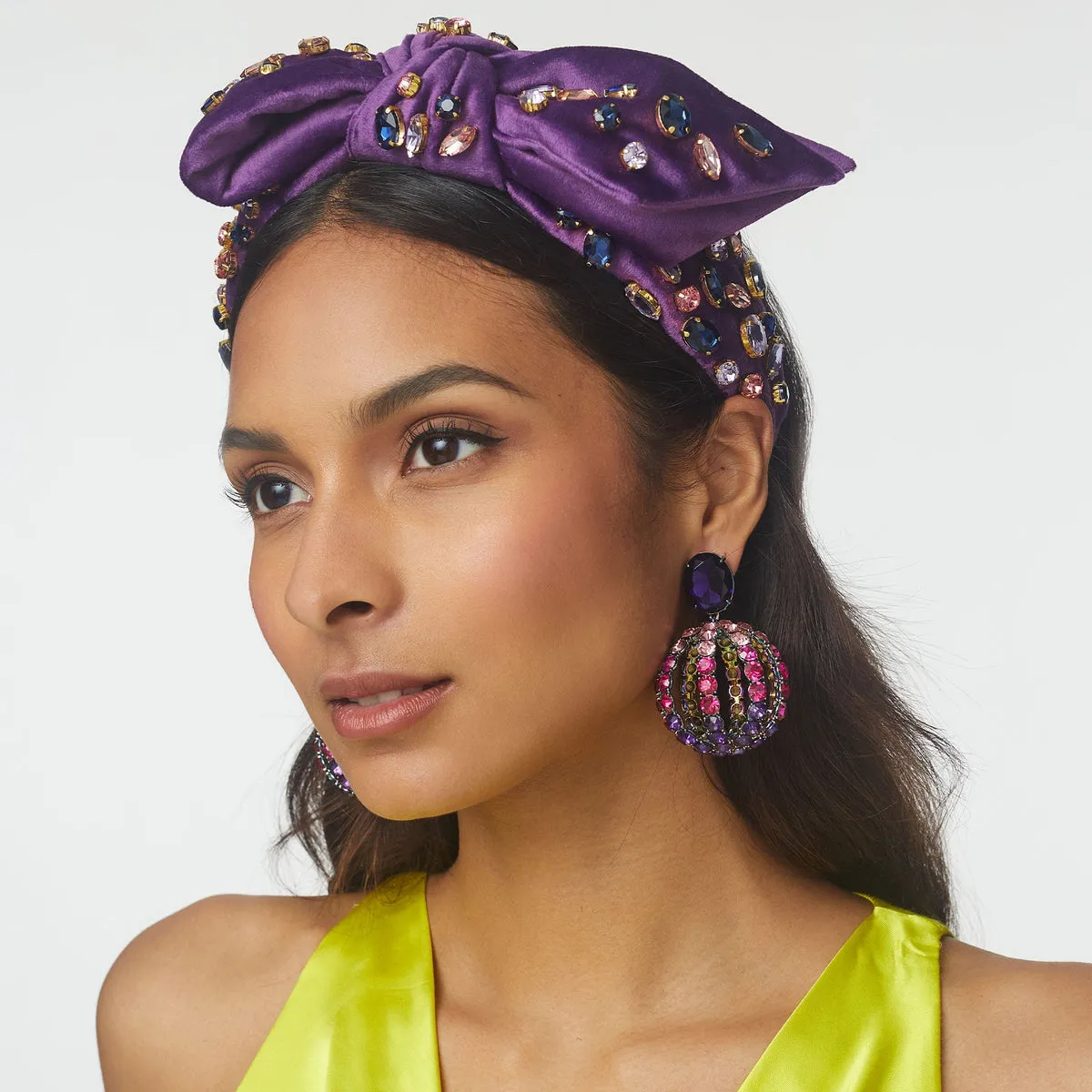 Ombre Cosmos Disco Crystal Birdcage Clip-On Drop Earrings