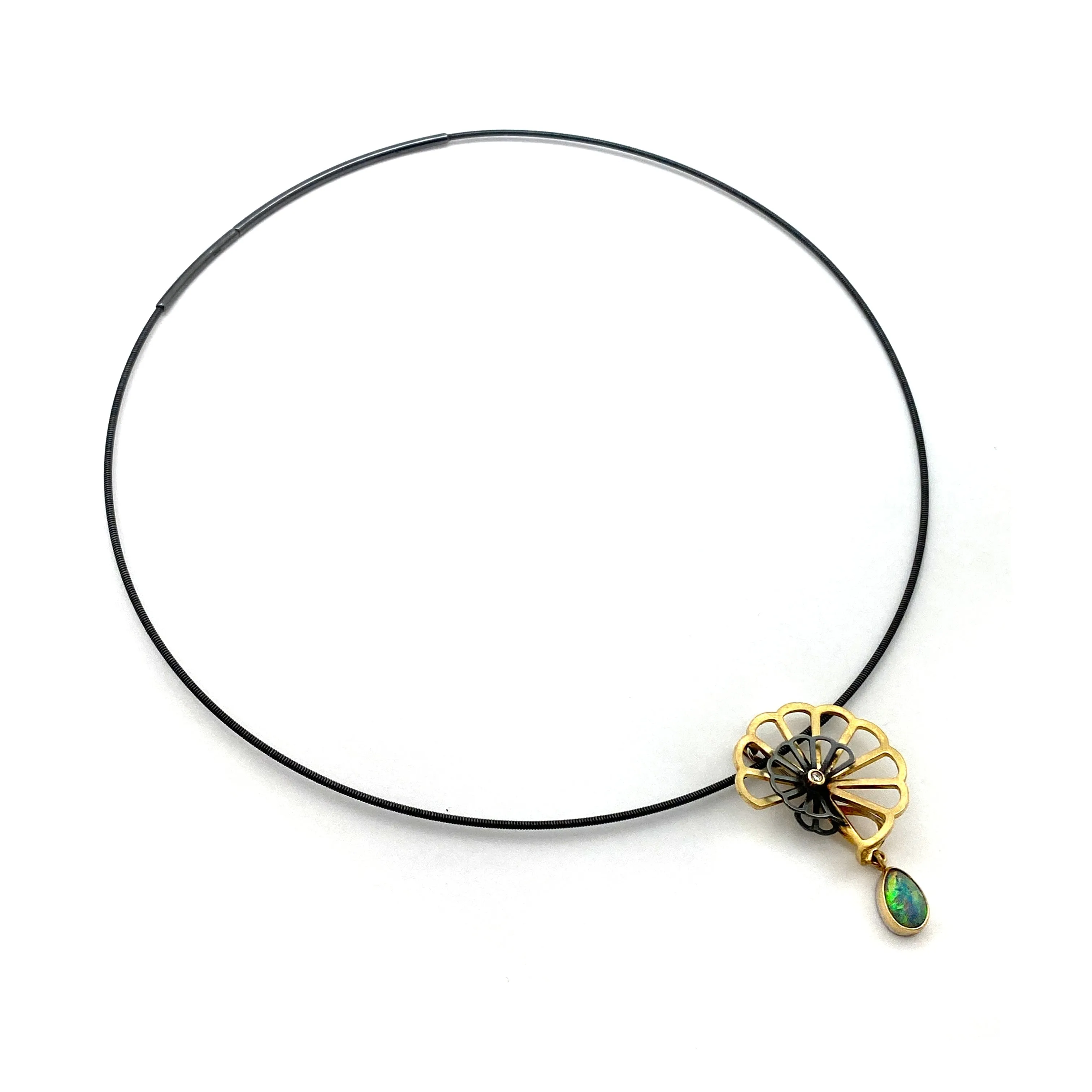Opal Double Cloud Fold Convertible Pendant and Pin