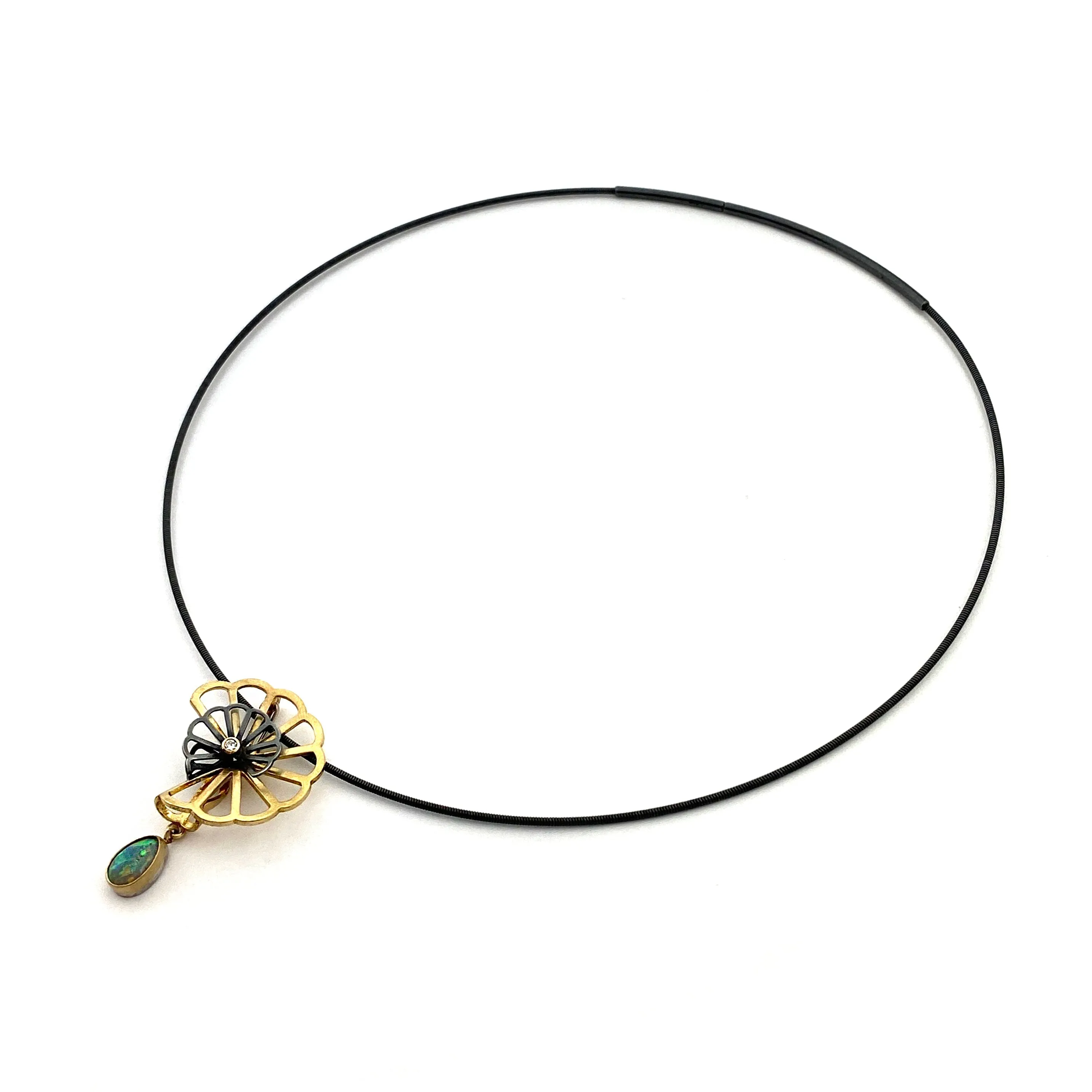 Opal Double Cloud Fold Convertible Pendant and Pin