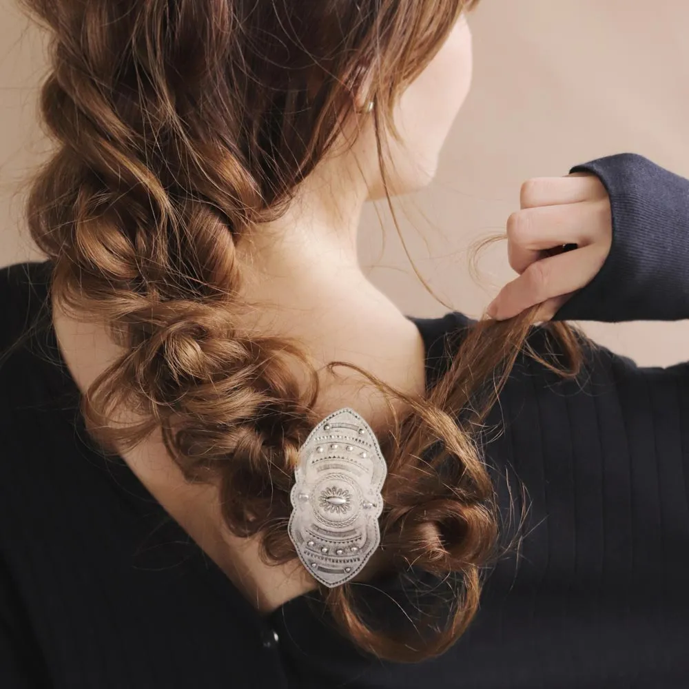 Oval Native Design Hair Barrette