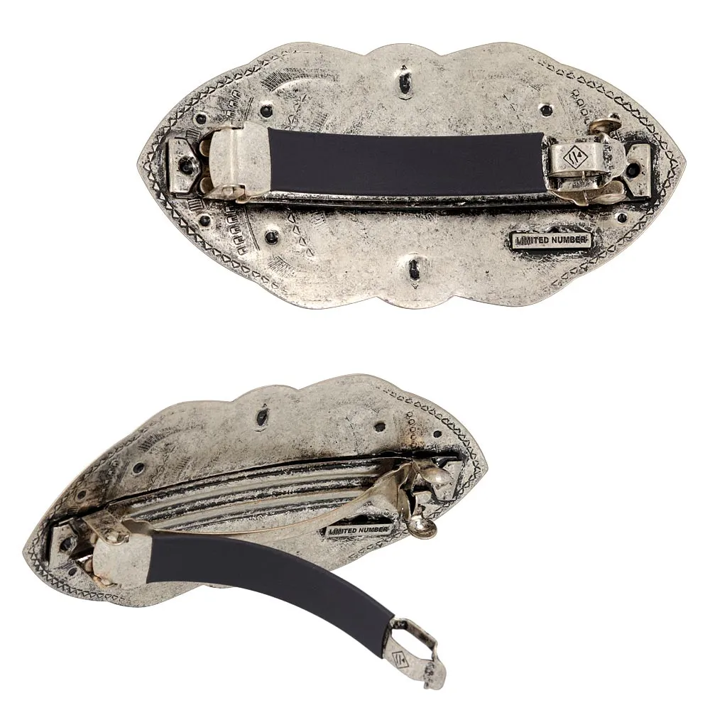 Oval Native Design Hair Barrette