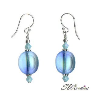 Pacific Opal Blue Window Beaded Earrings