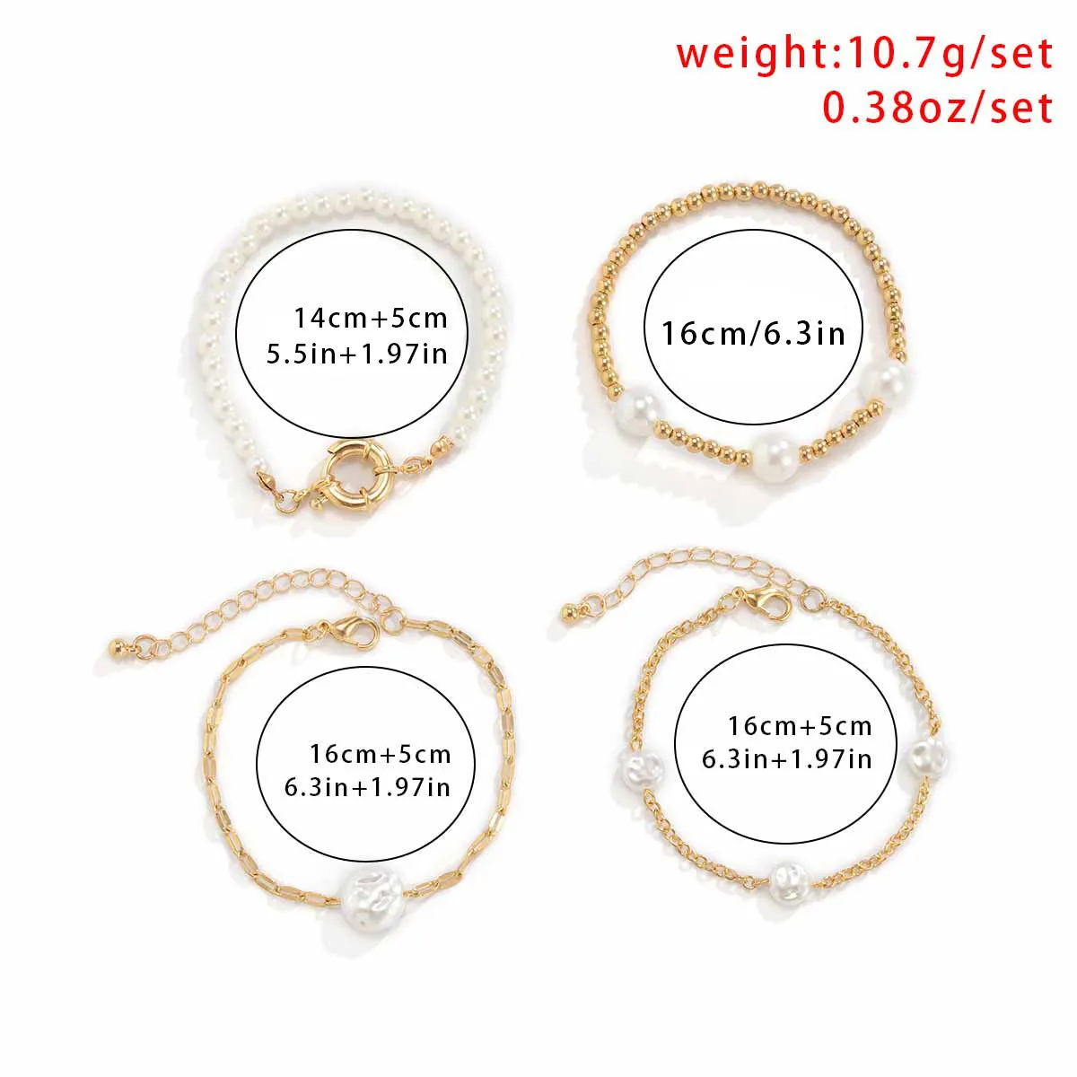 Personalized Irregular Beaded Pearl Bracelet Set