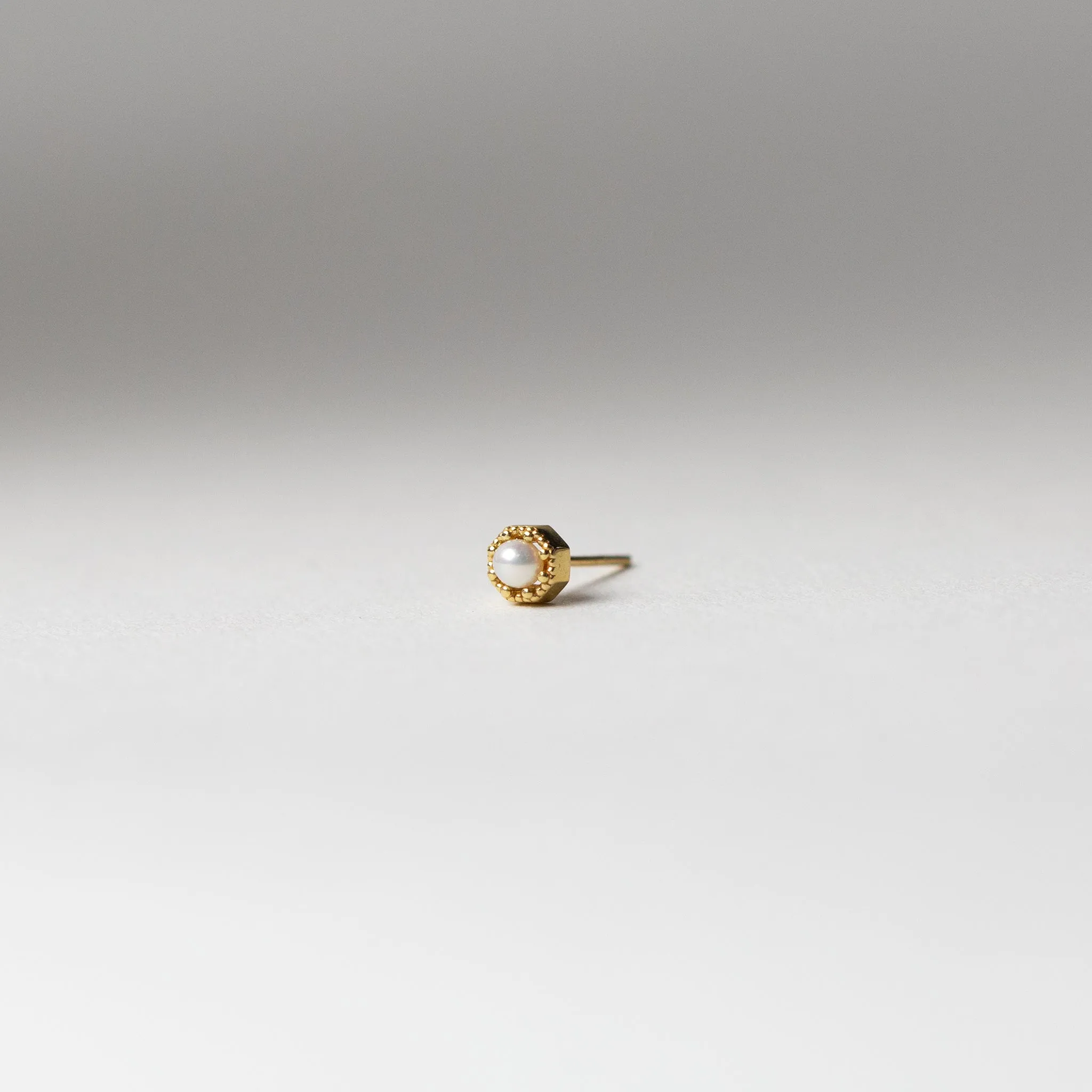 Petite Crown Bezel Pearl Earrings