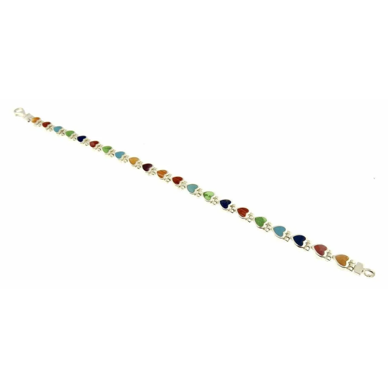 Peyote Bird Heart Shaped  Multi-Stone Bracelet