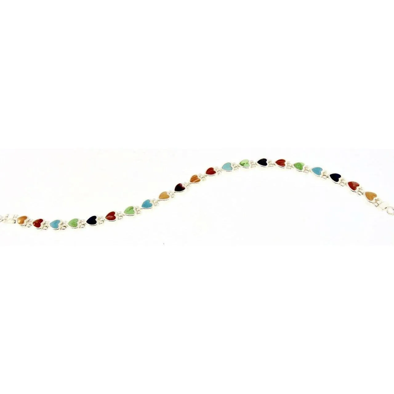 Peyote Bird Heart Shaped  Multi-Stone Bracelet