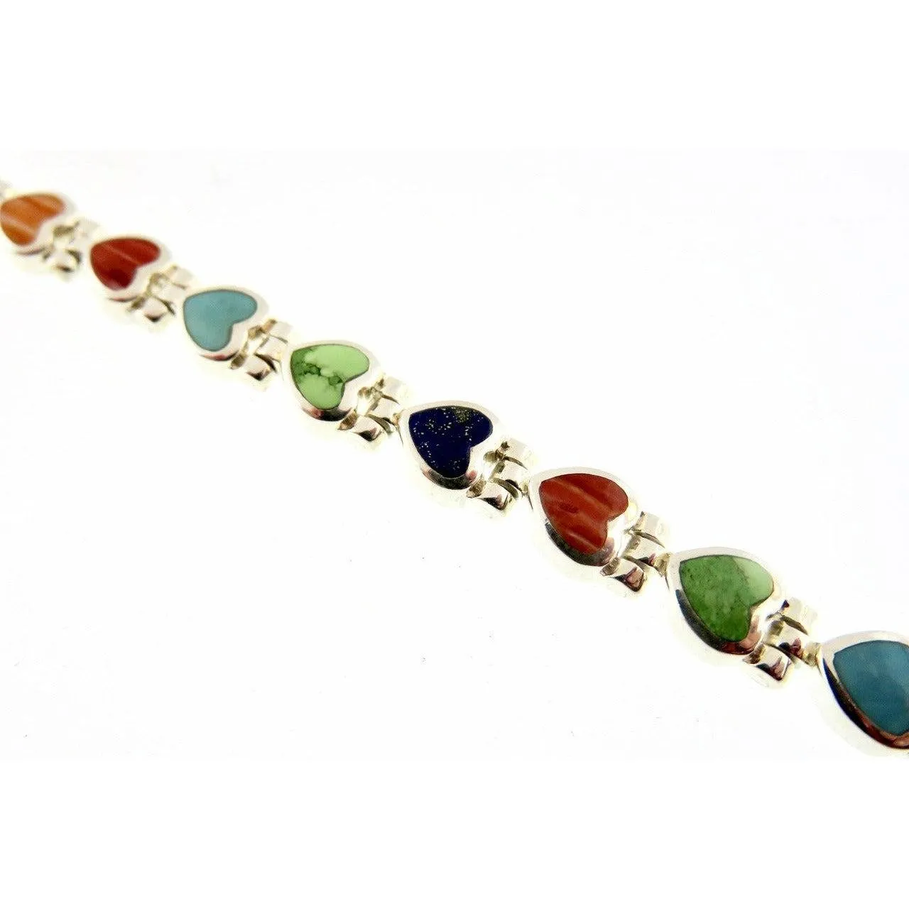 Peyote Bird Heart Shaped  Multi-Stone Bracelet