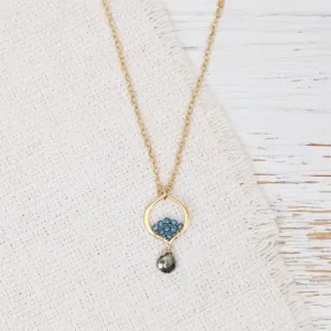 Pyrite Quartz Tiny Arabesque Necklace