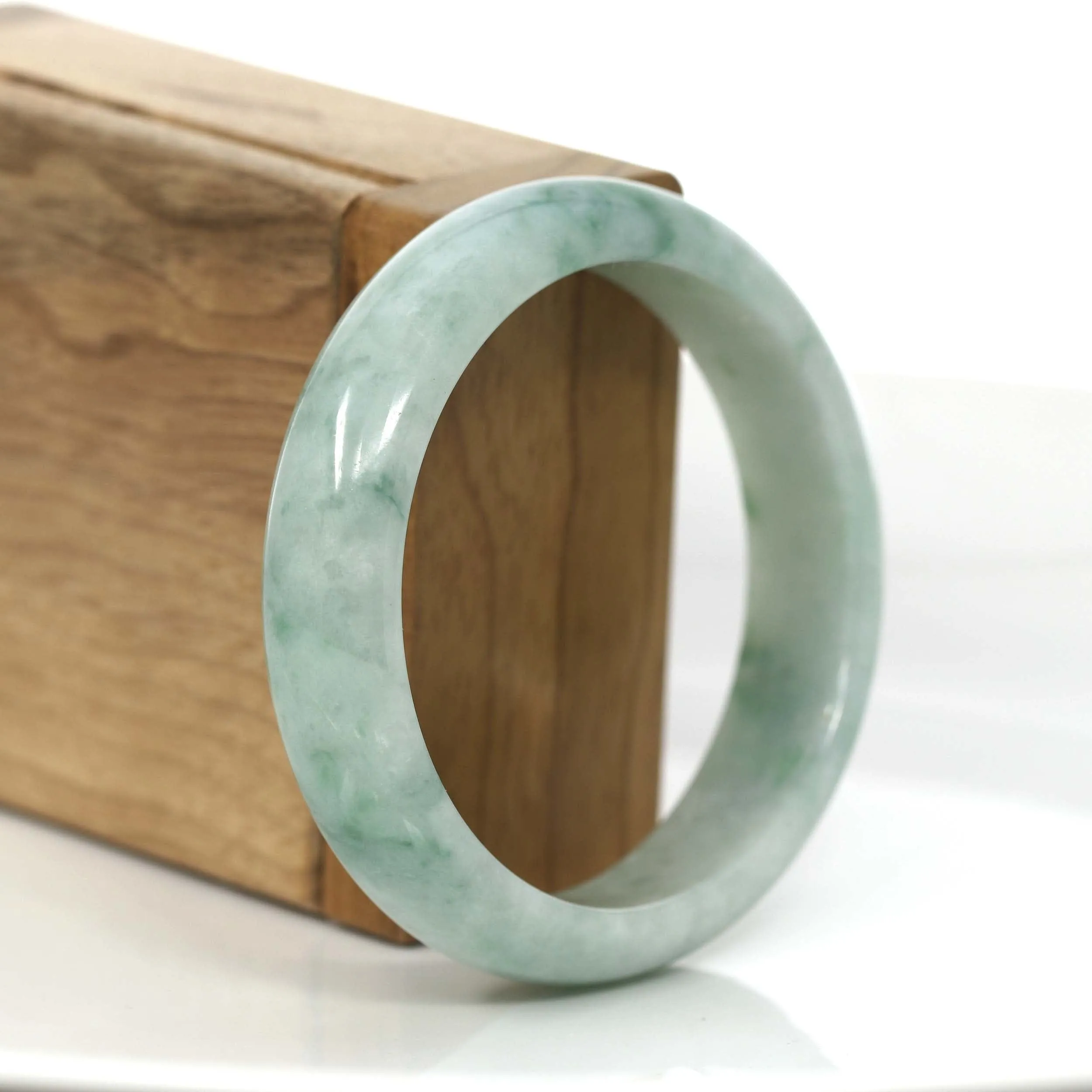 "Classic Bangle" Forest Green Jade Jadeite Bangle Bracelet (56.30 mm) #711
