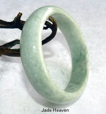"Endlessly Interesting" Burmese Old Mine Jadeite Bangle Bracelet 59mm (JHBB3278)