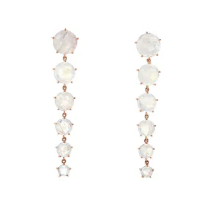 Rainbow Moonstone Cascade Post Earrings