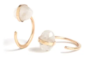 Rainbow Moonstone Hug Earrings