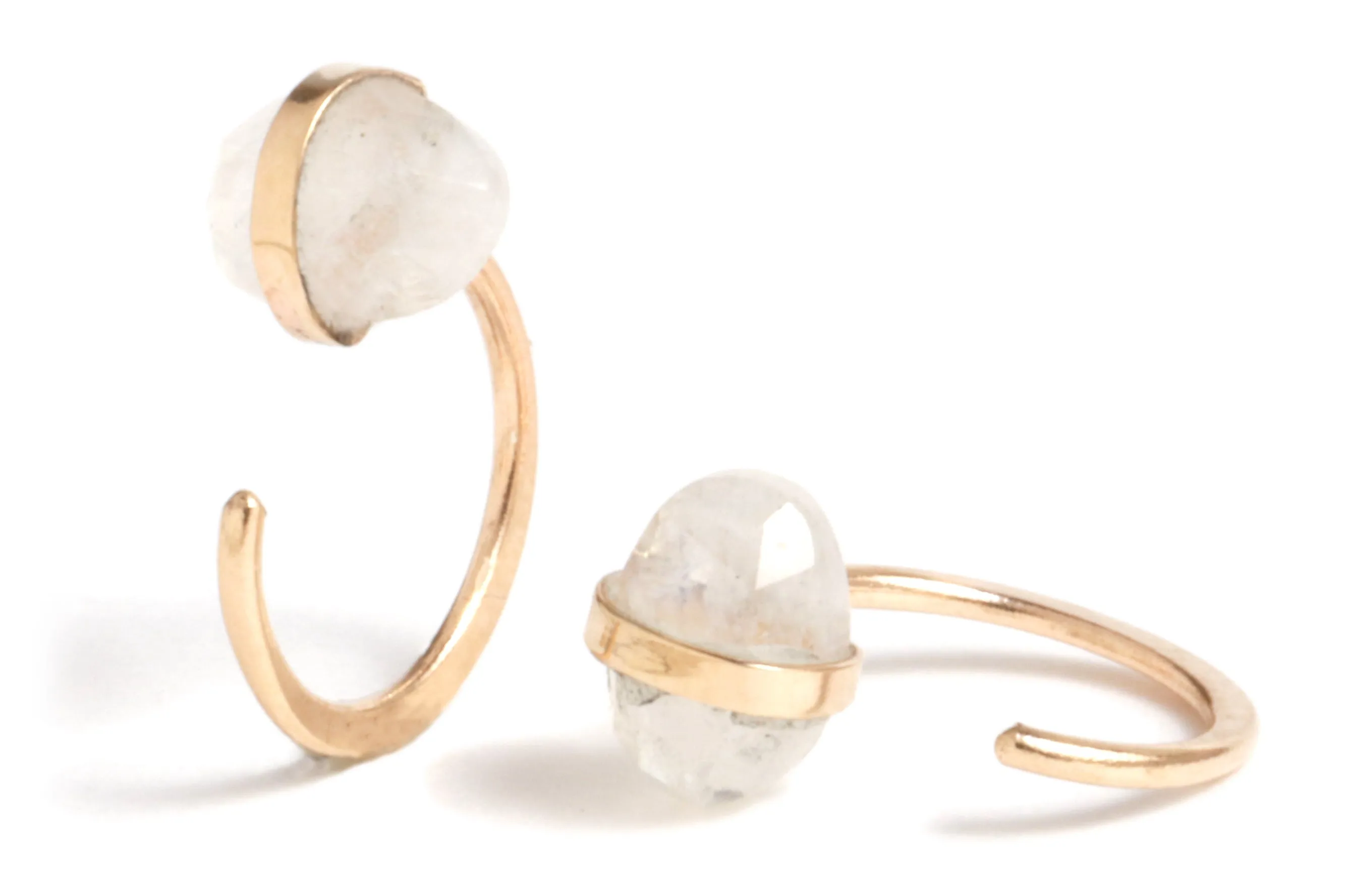 Rainbow Moonstone Hug Earrings