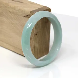 RealJade® Classic Bangle Genuine Burmese Ice Jadeite Jade Bangle Bracelet Real Jade Jewelry ( 57.6 mm )#449
