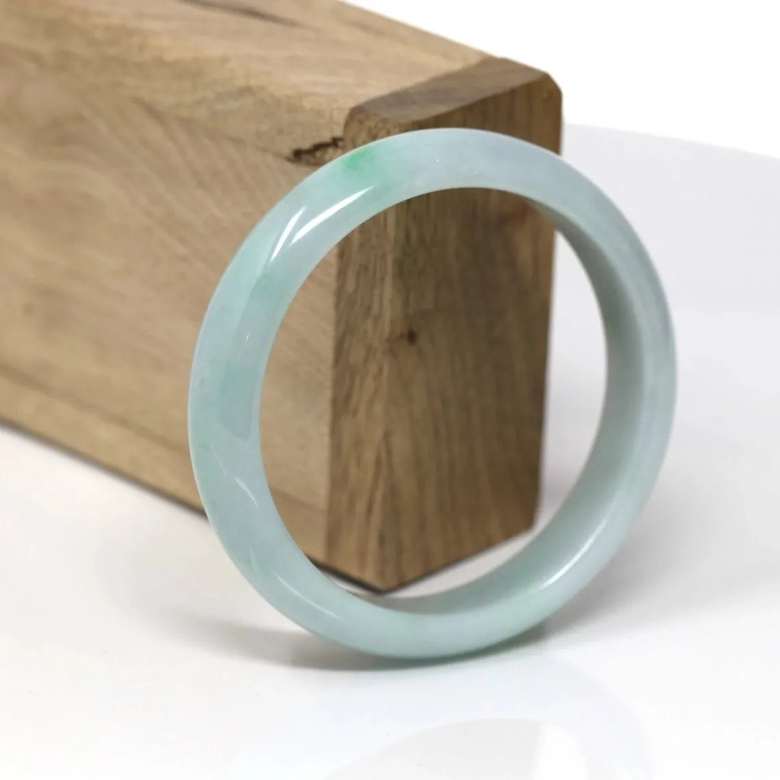 RealJade® Classic Bangle Genuine Burmese Jadeite Jade Bangle Bracelet ( 56.6 mm )#32