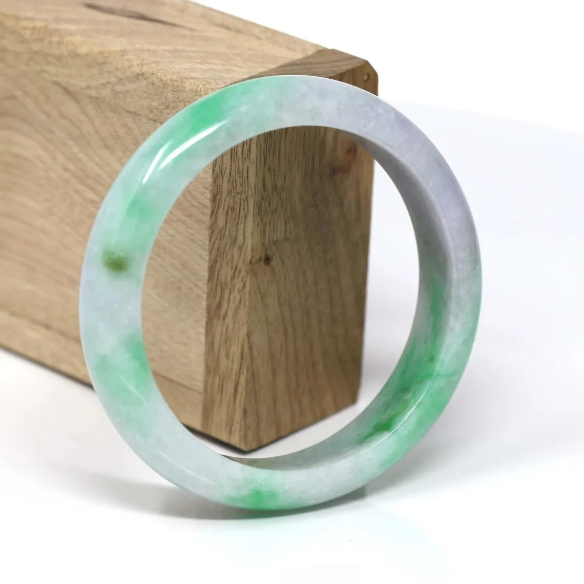RealJade® Classic Bangle Natural Jadeite Jade Bangle Bracelet Jade Jadeite Jewelry ( 60.0 mm )#440