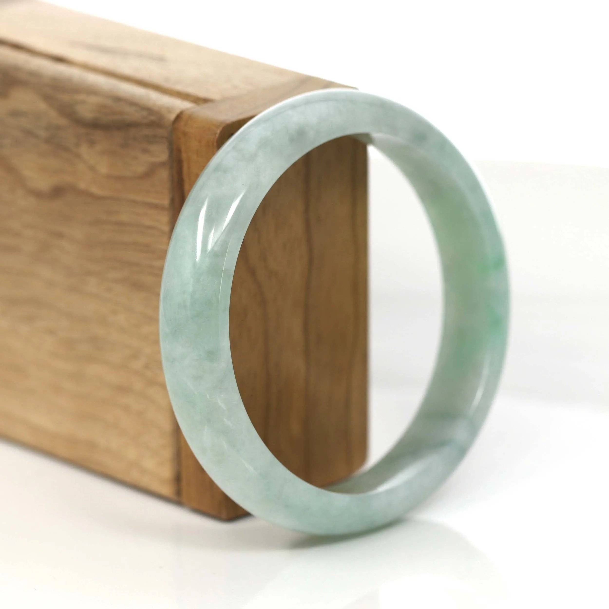 RealJade® Co. Classic Blue-Green Jadeite Jade Bangle Bracelet (57.4 mm) #795