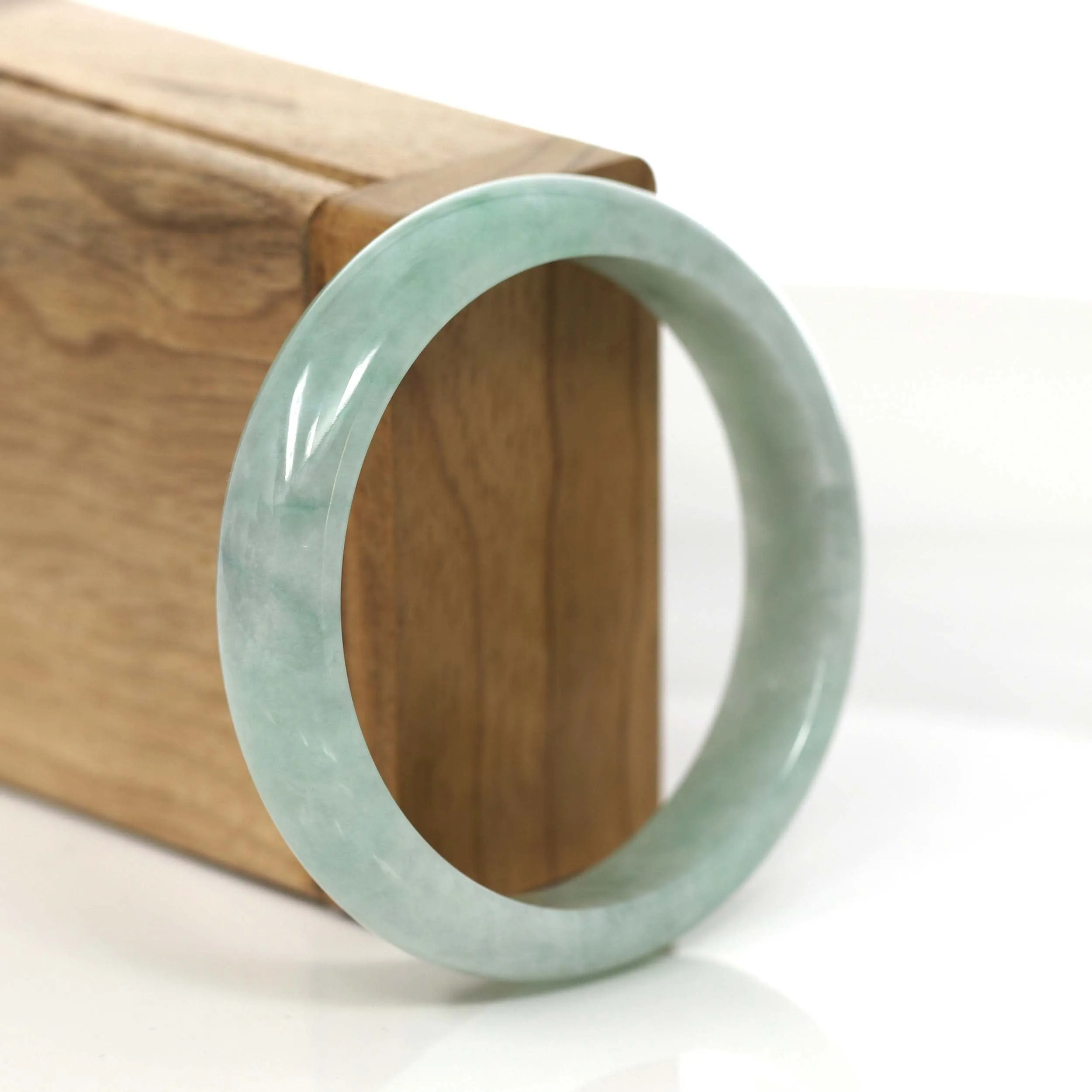 RealJade® Co. Classic Blue-Green Jadeite Jade Bangle Bracelet (57.4 mm) #795