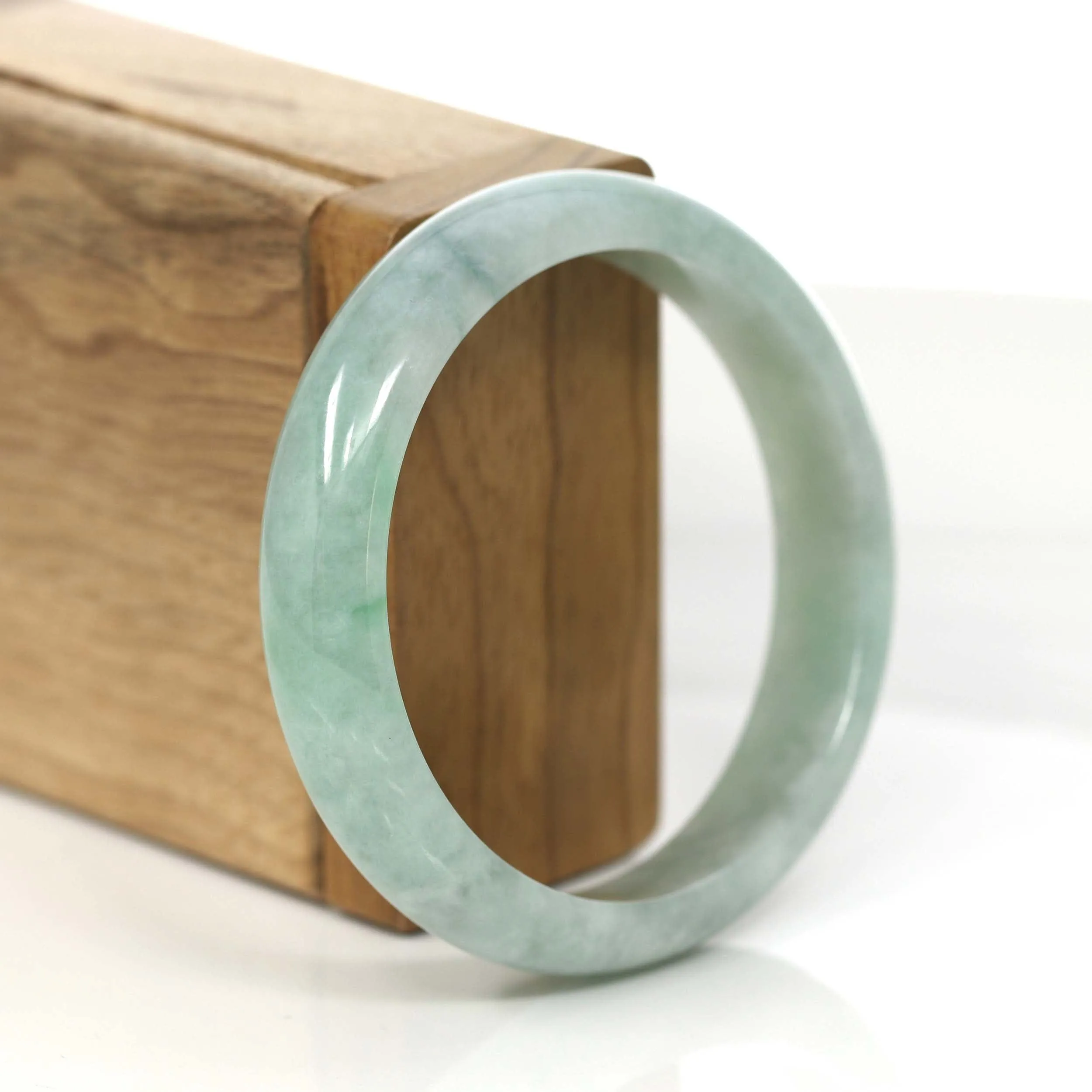 RealJade® Co. Classic Blue-Green Jadeite Jade Bangle Bracelet (57.4 mm) #795