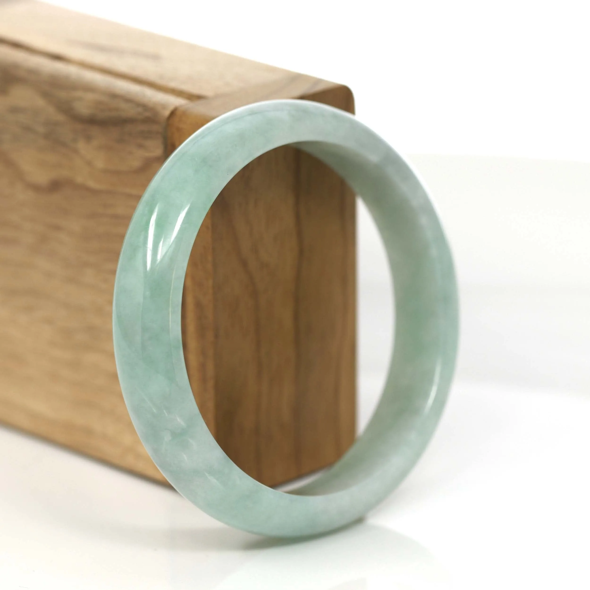 RealJade® Co. Classic Blue-Green Jadeite Jade Bangle Bracelet (57.4 mm) #795