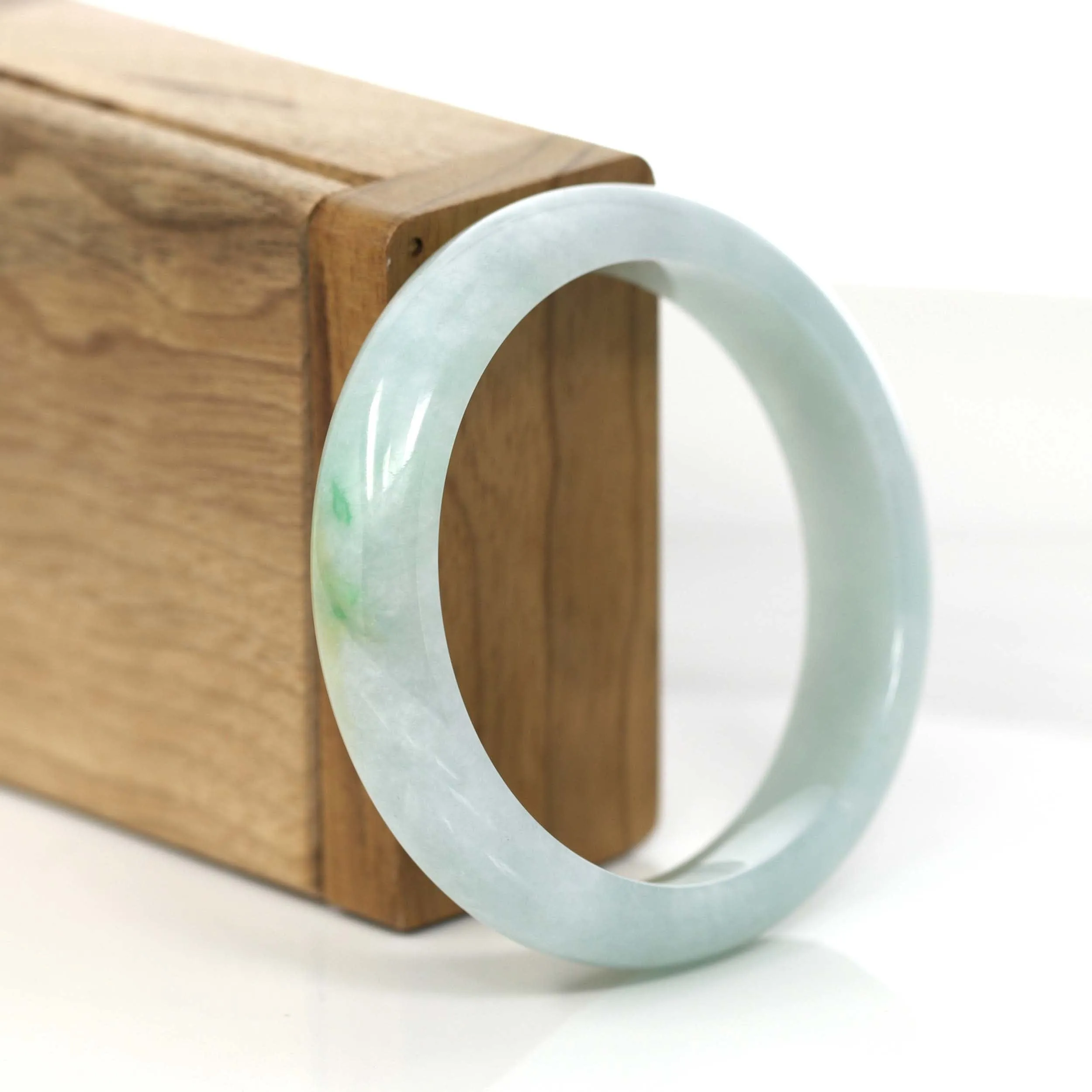 RealJade® Co. Classic Green Jadeite Jade Bangle Bracelet ( 55 mm ) #800