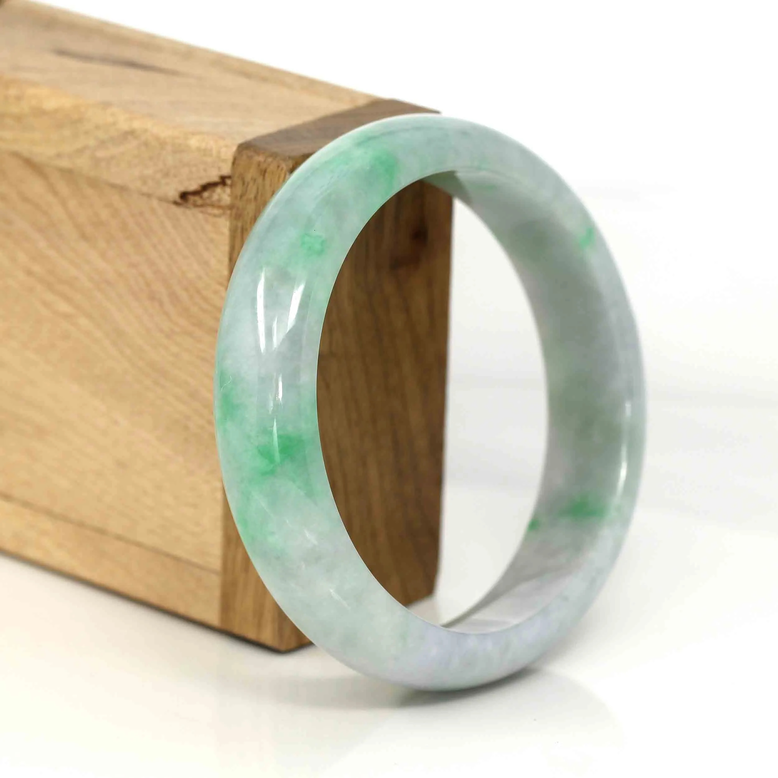 RealJade® Co. Classic Lavender-Green Natural Burmese Jadeite Jade Bangle (58.73 mm )#328