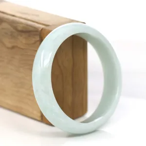 RealJade® Co. Classic White Jadeite Jade Wider Bangle Bracelet (59.23 mm) #762