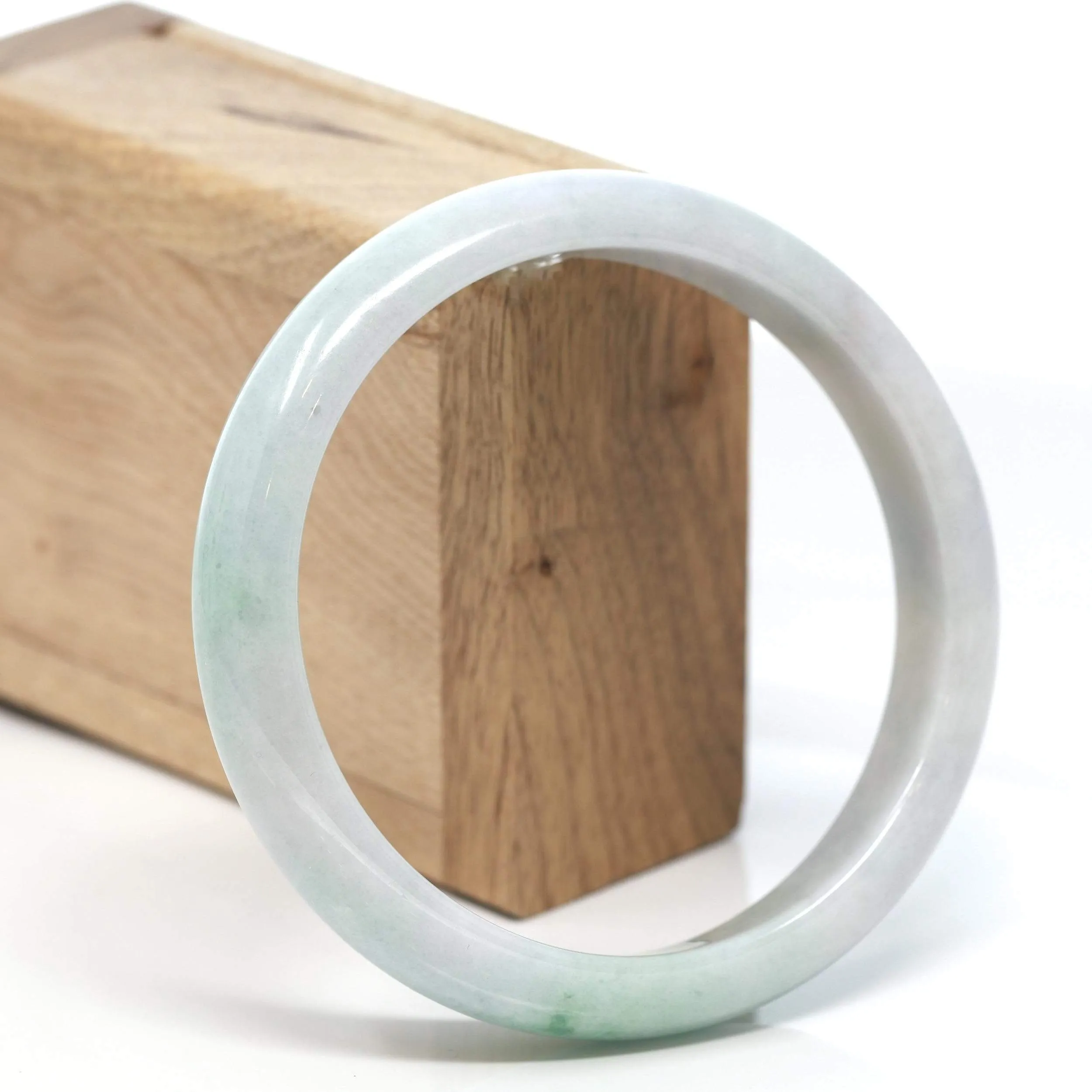 RealJade® Co. "Classic Bangle" Genuine Burmese Green Jadeite Jade Bangle Bracelet (66.21 mm) #181