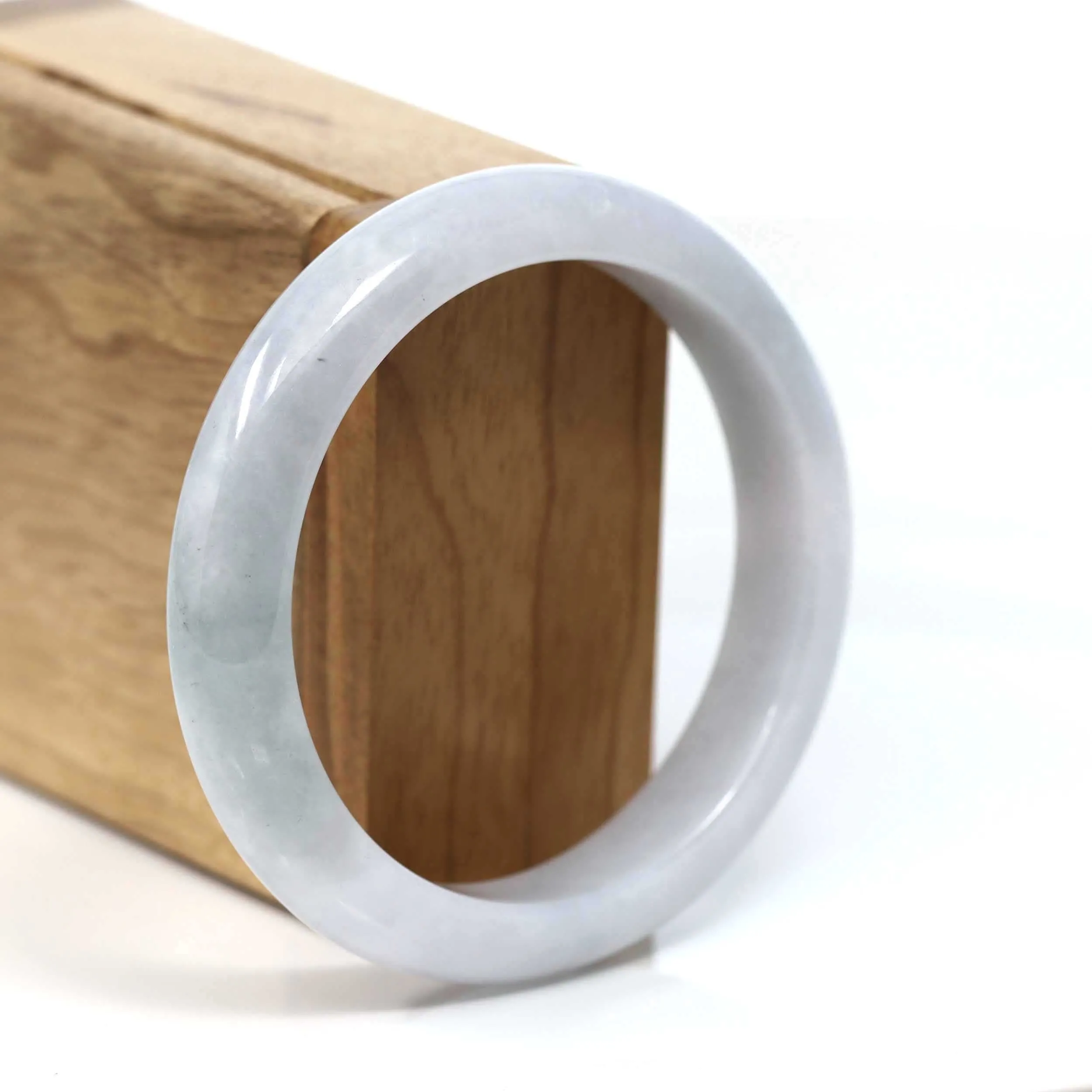 RealJade® Co. "Classic Bangle" Light Lavender Natural Jadeite Jade Bangle (58.57 mm)#T214