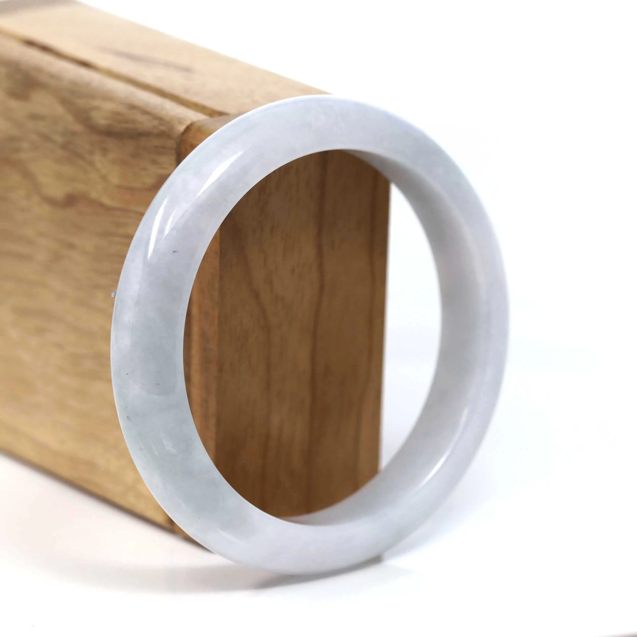 RealJade® Co. "Classic Bangle" Light Lavender Natural Jadeite Jade Bangle (58.57 mm)#T214