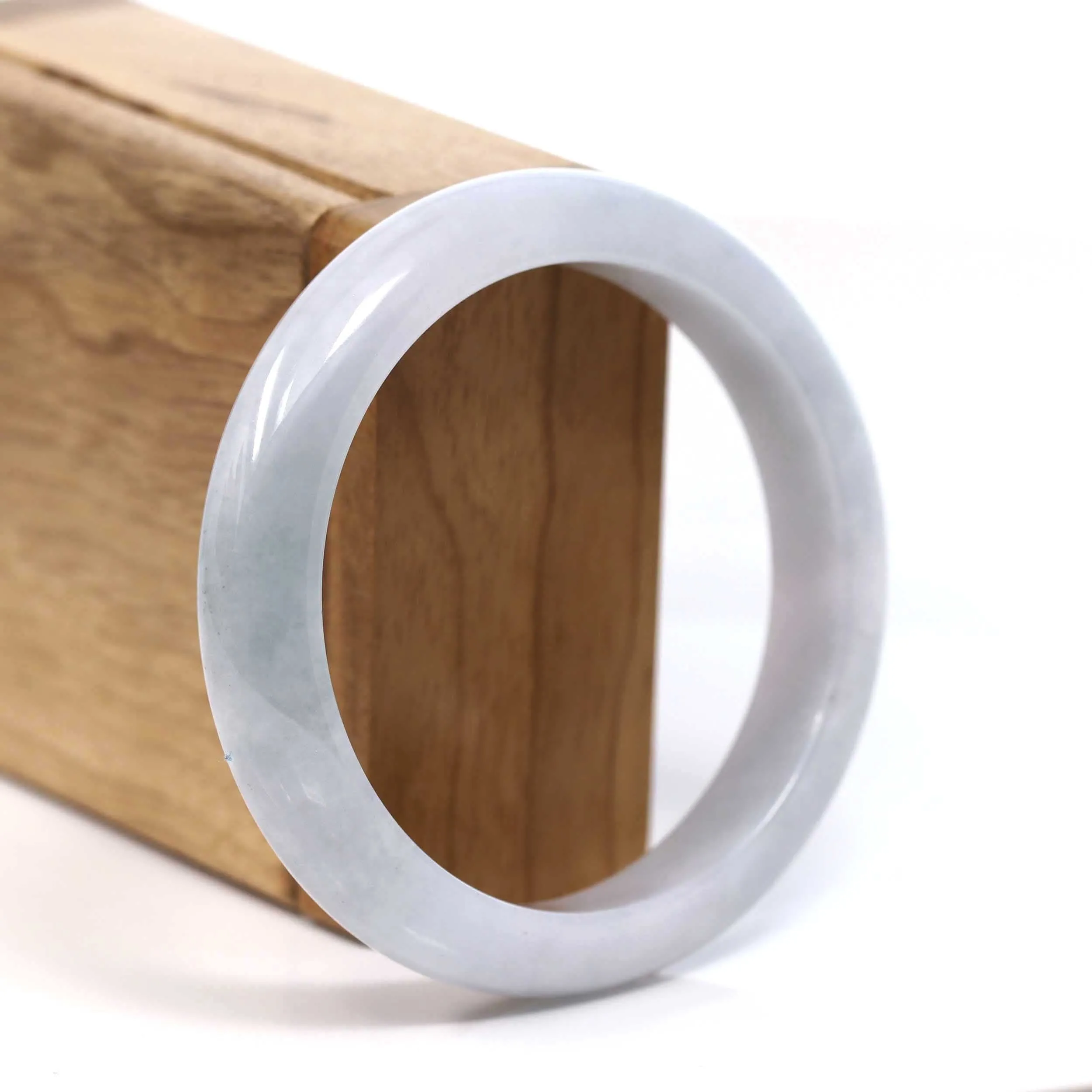 RealJade® Co. "Classic Bangle" Light Lavender Natural Jadeite Jade Bangle (58.57 mm)#T214