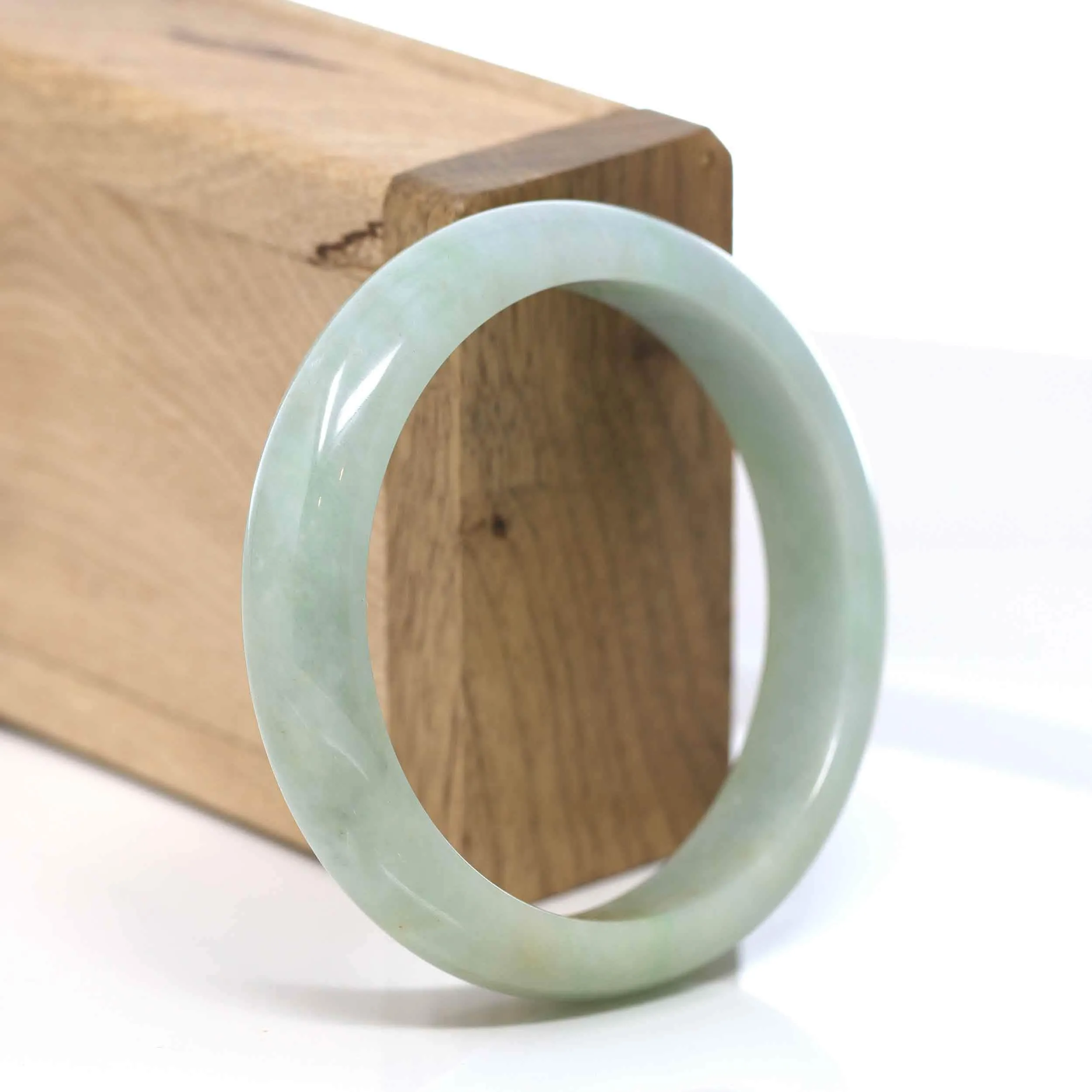 RealJade® "Classic Bangle" Blue Green Natural Burmese Jadeite Jade Bangle ( 54.44 mm )#300