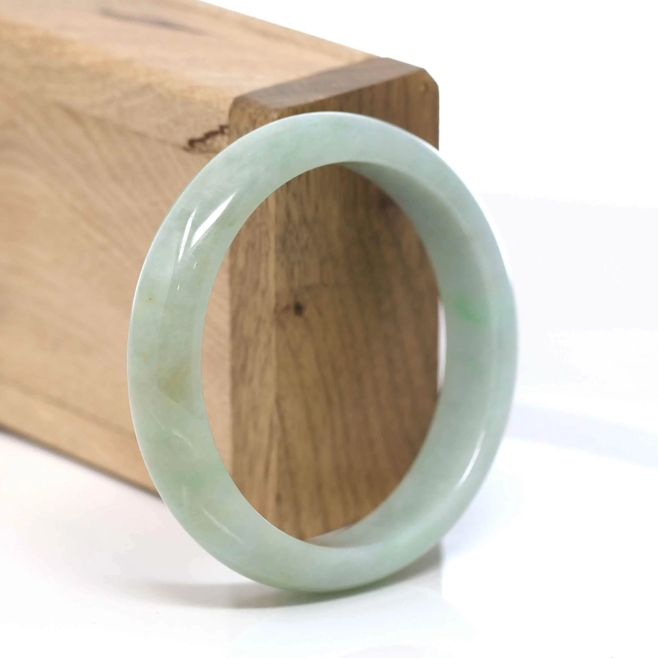 RealJade® "Classic Bangle" Blue Green Natural Burmese Jadeite Jade Bangle ( 54.44 mm )#300