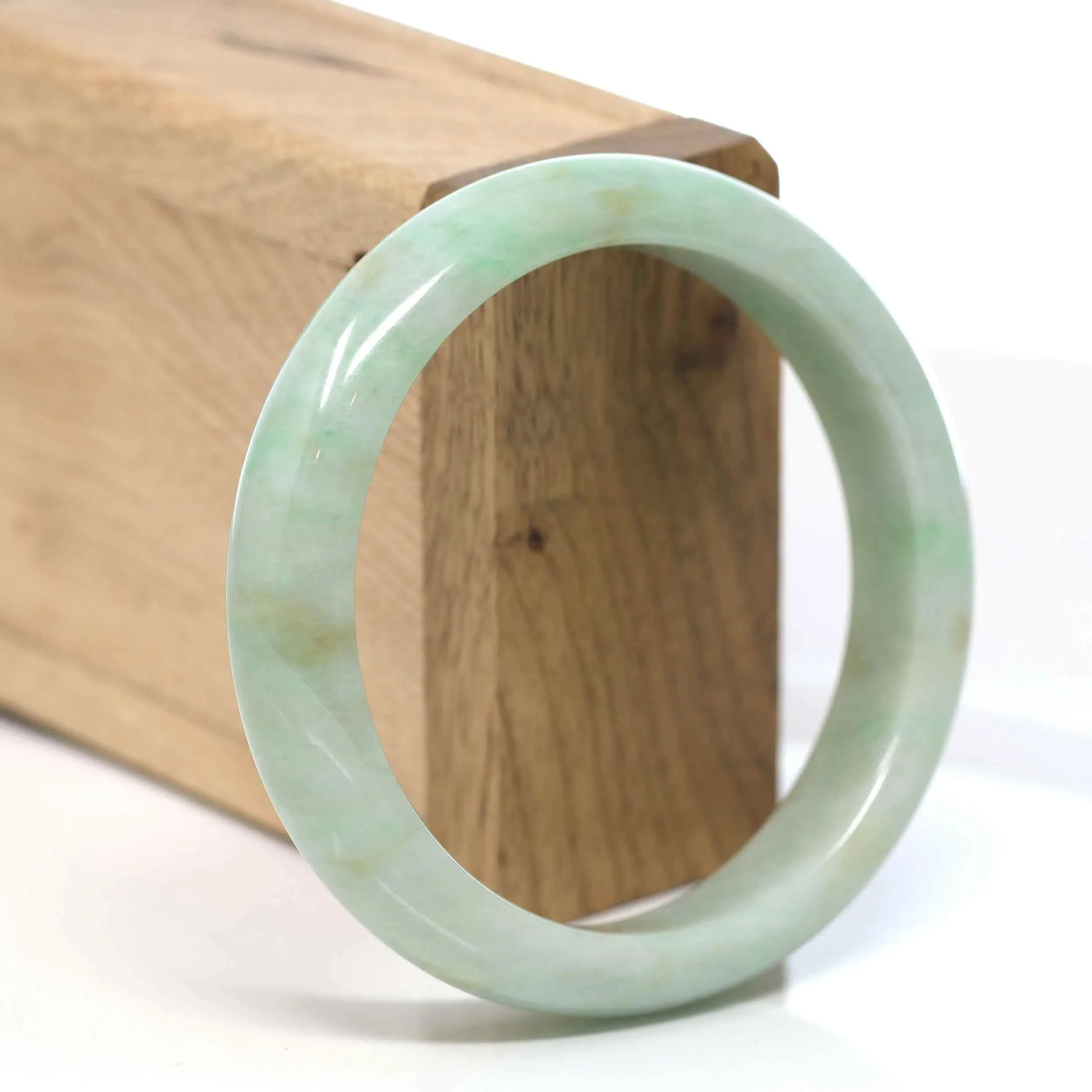RealJade® "Classic Bangle" Blue Green Natural Burmese Jadeite Jade Bangle ( 57.8 mm )#305