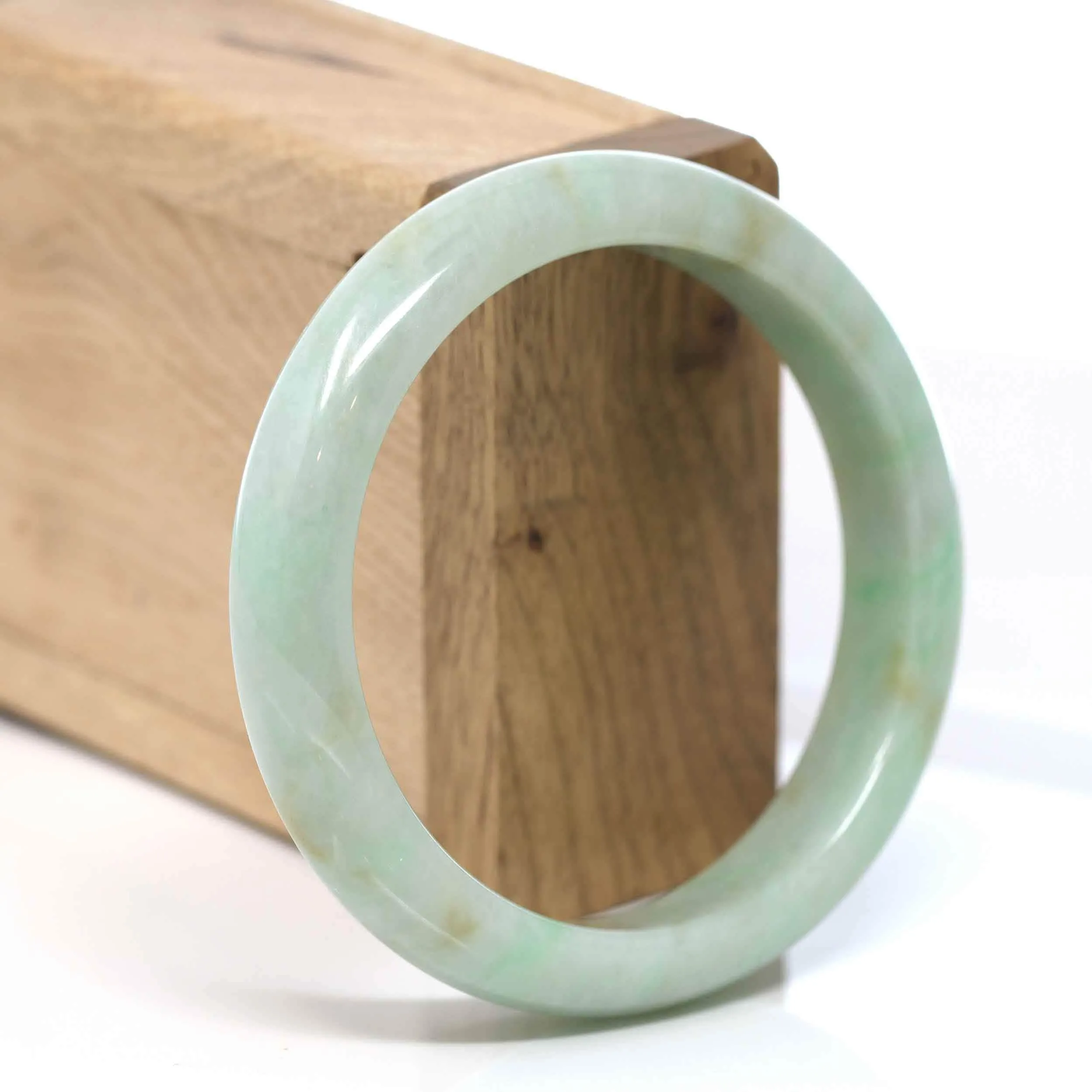 RealJade® "Classic Bangle" Blue Green Natural Burmese Jadeite Jade Bangle ( 57.8 mm )#305
