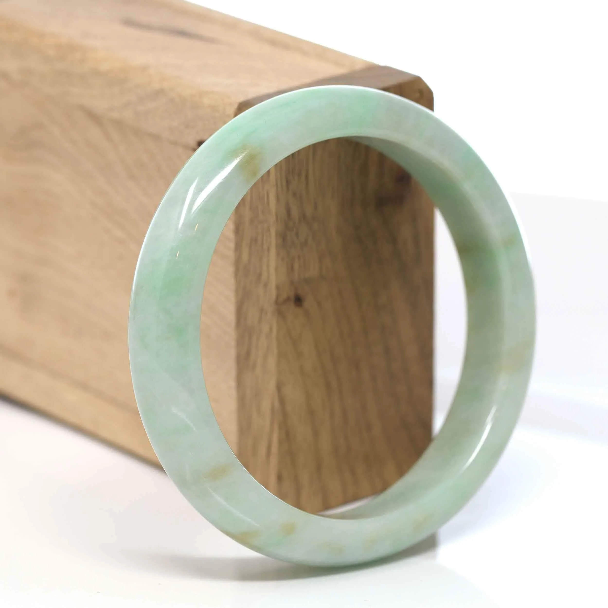 RealJade® "Classic Bangle" Blue Green Natural Burmese Jadeite Jade Bangle ( 57.8 mm )#305