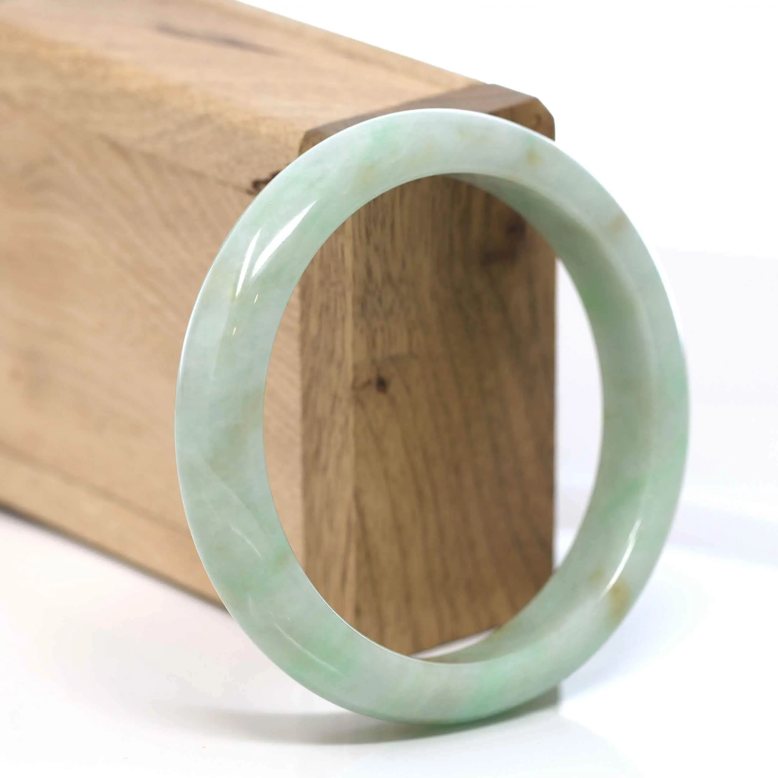 RealJade® "Classic Bangle" Blue Green Natural Burmese Jadeite Jade Bangle ( 57.8 mm )#305